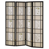 4 Panel Room Divider in Black