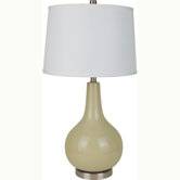 Ceramic Gourd-Shaped Table Lamp in Beige