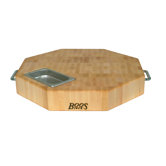 Octagonal Culinary Block Cutting Board with Scrap Pan