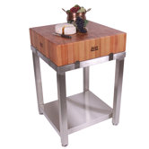 Cucina Americana Laforza Prep Table with Butcher Block Top