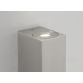 Bloc 2 Light Bathroom Vanity Light in Painted Silver