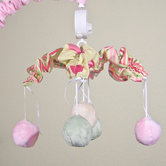 Minky Bubbles Pink Musical Mobile