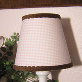 Pink Chocolate Lampshade in Pink Gingham