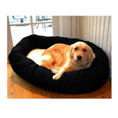 Bagel Dog Bed in Black and Sherpa