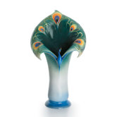 Peacock Splendor Large Porcelain Vase