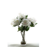 Peonies in Hexagon Glass Vase