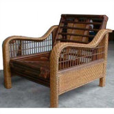 Rattan Floral Orchid Futon Chair Frame
