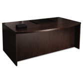 Mira Series Wood Veneer Bow Front Executive Desk
