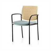 Cache Out Stacking Chair (Upholstered Seat with Wood Back)