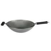 34 cm Heavy Gauge Carbon Steel Wok Phenolic Handle