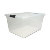 Storage Box with Lid, Clear, 44, 68, or 91 Quart - 4 per Carton