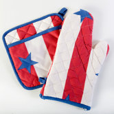 Stars and Stripes Oven and Mitt Potholder Set
