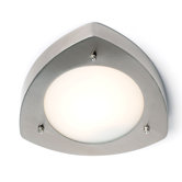 One Light Flush Mount in Stainless Steel