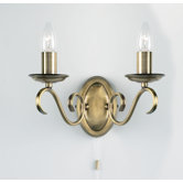 Candle Wall Light in Antique Brass