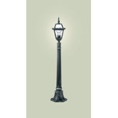 Tall Post Lantern in Black/Silver