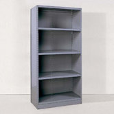 Industrial Clip Closed Shelving: Beaded Post Units with 5 Shelves; Starter Unit
