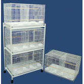 Four Medium Bird Breeding Cages with Divider and One 3 Tier Stand