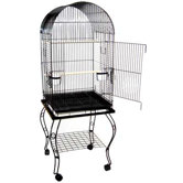 Dome Top Parrot Cage with Stand in Black