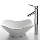 Ceramic Tulip Sink in White with Sheven Single Lever Faucet