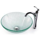 Broken Glass 16.5" Vessel Sink and Rivera Faucet