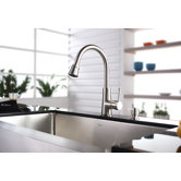 One Handle Single Hole Kitchen Faucet with Soap Dispenser and Pull Out Spray