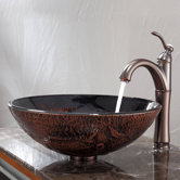 Lava Glass Vessel Sink and Riviera Faucet