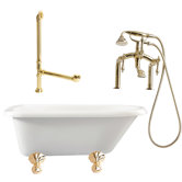 Augusta 54" Roll Top Tub with Deck Mount Faucet
