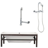 Tella 67" Tub with Wall Mount Faucet and Cross Handles in Polished Chrome