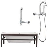 Tella 67" Tub with Wall Mount Faucet and Lever Handles in Polished Chrome