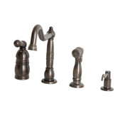 Traditional One Handle Widespread Kitchen Faucet with Side Spray