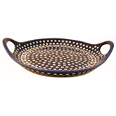 Round Serving Tray with Handles
