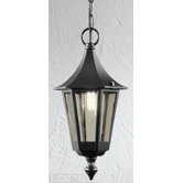 Boulevard One Light Hanging Lantern in Matt Black