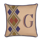 Pinkerton Eli Polyester Hand Painted Monogram Decorative Pillow