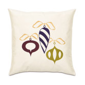 Candy Cane Retro Ornaments Decorative Pillow