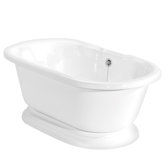 Beacon Hill AcraStone Double Ended Bath Tub with No Faucet Holes in White