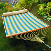 Quilted Hammock with Bolster Pillow and Stand