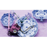 Blue Fluted Full Lace Dinnerware Set