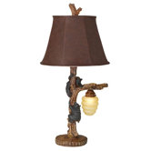 Honey Bear Table Lamp in Multi Wood Brown