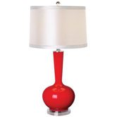Midnight Skyline Vase Table Lamp in Red