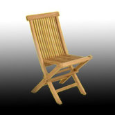 Solid Teak Classic Folding Dining Side Chairs (Set of 2)
