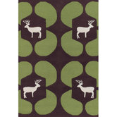 Avalisa Green Deer Novelty Rug