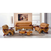Chrysocolla 3 Piece Leather Sofa Set