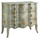 Painted Treasures 3 Drawer Leaves Accent Chest