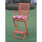 Steinly Outdoor Folding Patio Bar Chair (Set of 2)