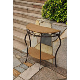 Valencia Wicker Half Moon Side Table