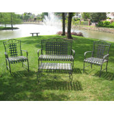Iron Patio 4 Piece Bench Seating Group