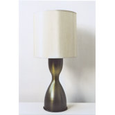 Lulu Table Lamp in Olive Fade with Pebble Shade