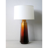 Tower Table Lamp in Rust Fade with Pebble Shade