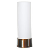 Chuck Table Lamp with White Linen Shade in Adobe Shadow