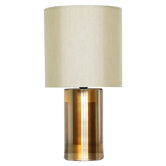 Pillar Table Lamp with Pebble Shade in Champagne Shadow